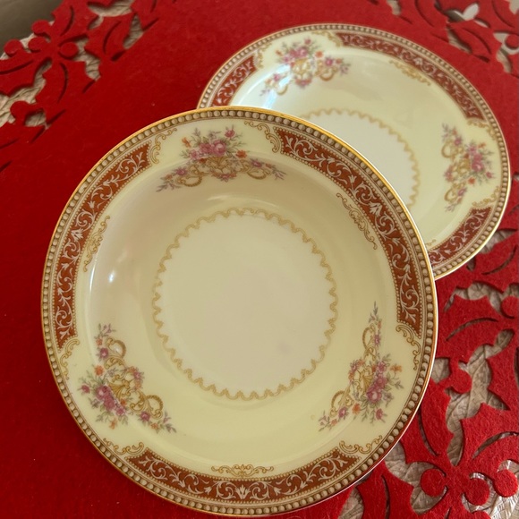 Noritake Mystery #36 pattern Berry Bowls - set of 2, Dessert, Fruit bowl, floral - Picture 8 of 13